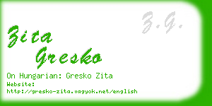 zita gresko business card